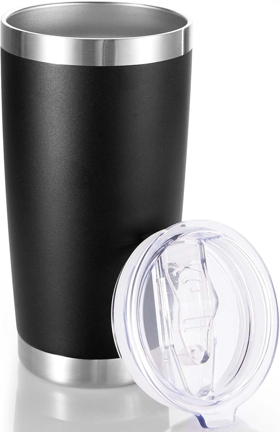20  Tumblers Bulk Stainless Steel Tumbler with Lid Double Wall Vacuum Insulated Coffee Mug 20oz Powder Coated Cup for Hot and Cold Drinks, Black, 12 pack