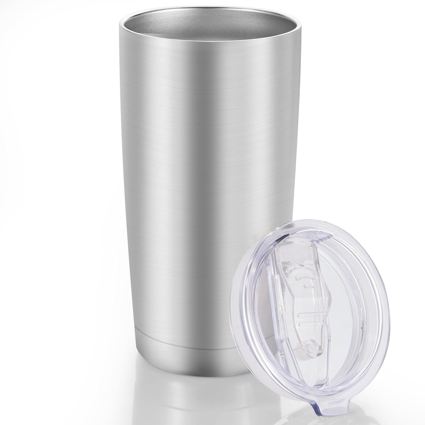 20  Tumblers Bulk Stainless Steel Tumbler with Lid Double Wall Vacuum Insulated Coffee Mug 20oz Powder Coated Cup for Hot and Cold Drinks, Black, 12 pack