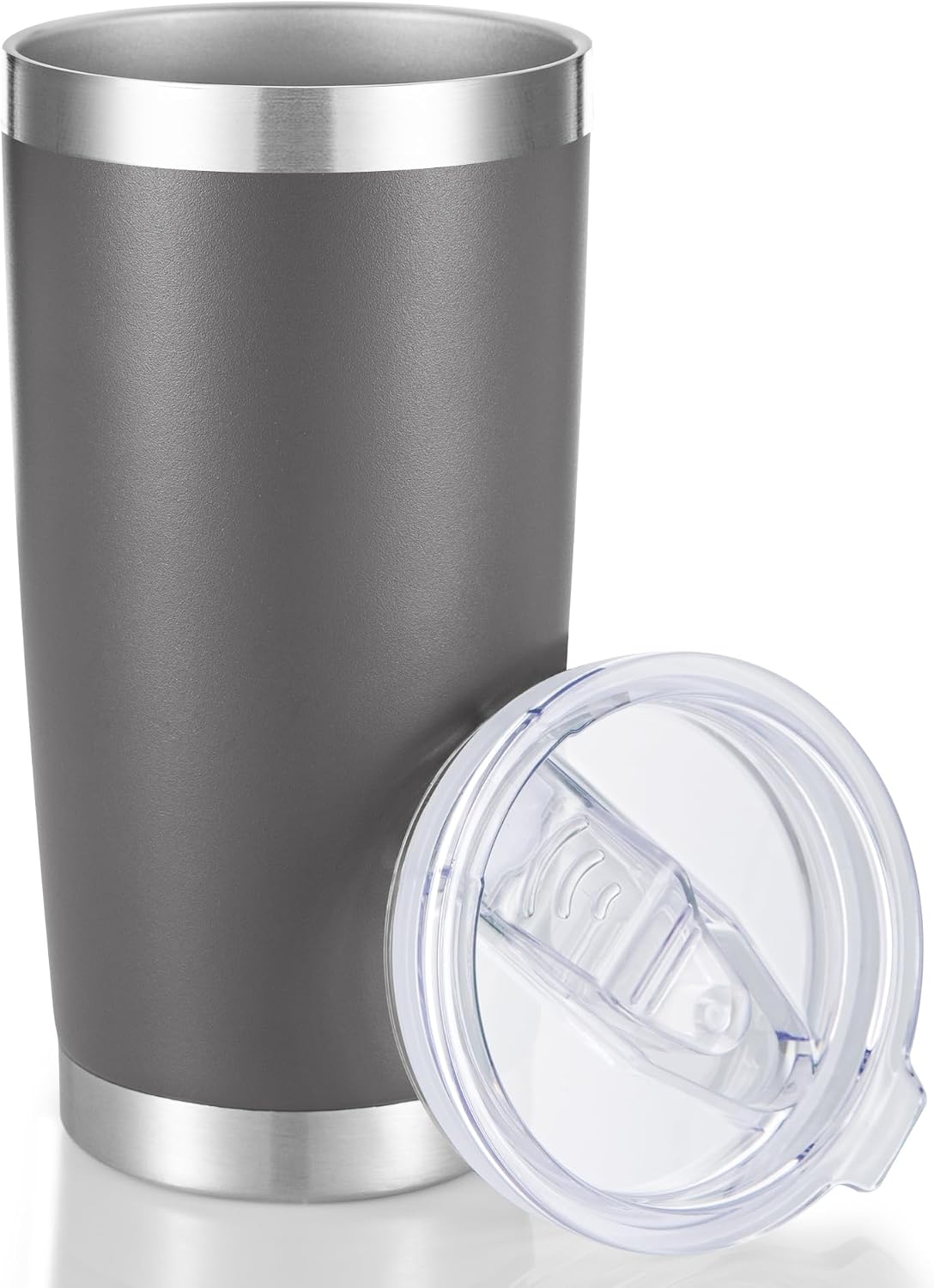 20  Tumblers Bulk Stainless Steel Tumbler with Lid Double Wall Vacuum Insulated Coffee Mug 20oz Powder Coated Cup for Hot and Cold Drinks, Black, 12 pack