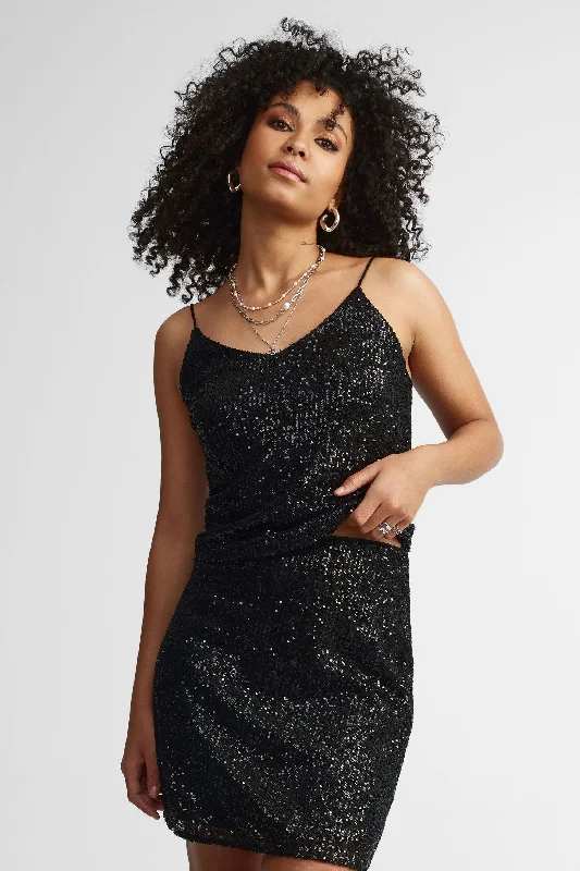 Camisole bretelles fines à paillettes - Femme