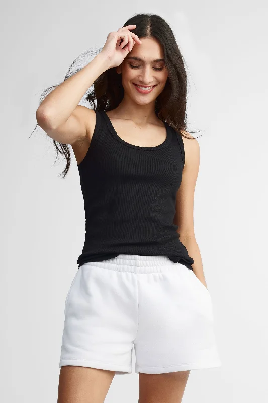 Camisole côtelée en coton - Femme