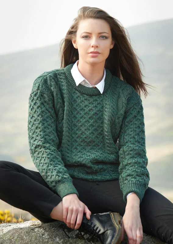 Inis Mor Aran Sweater | Green