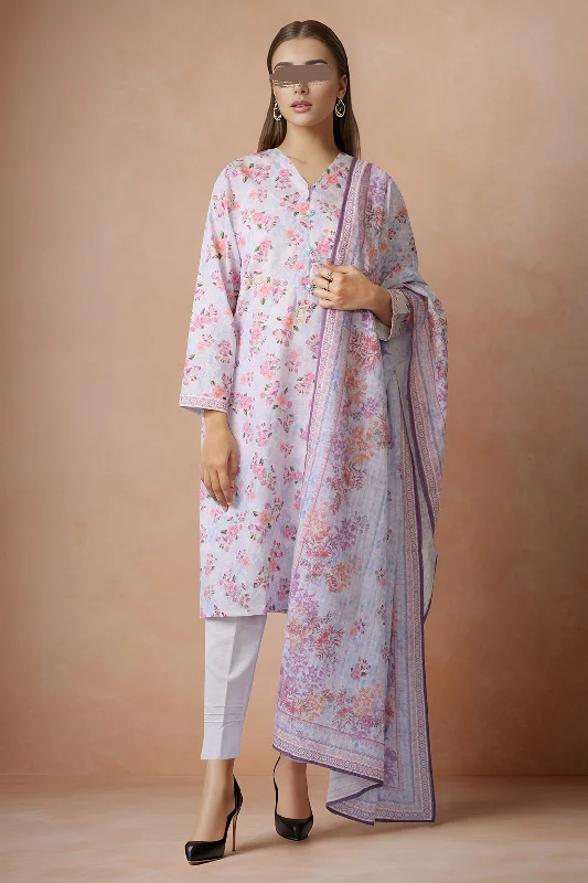 Printed Khaddar Stitched 3 Piece