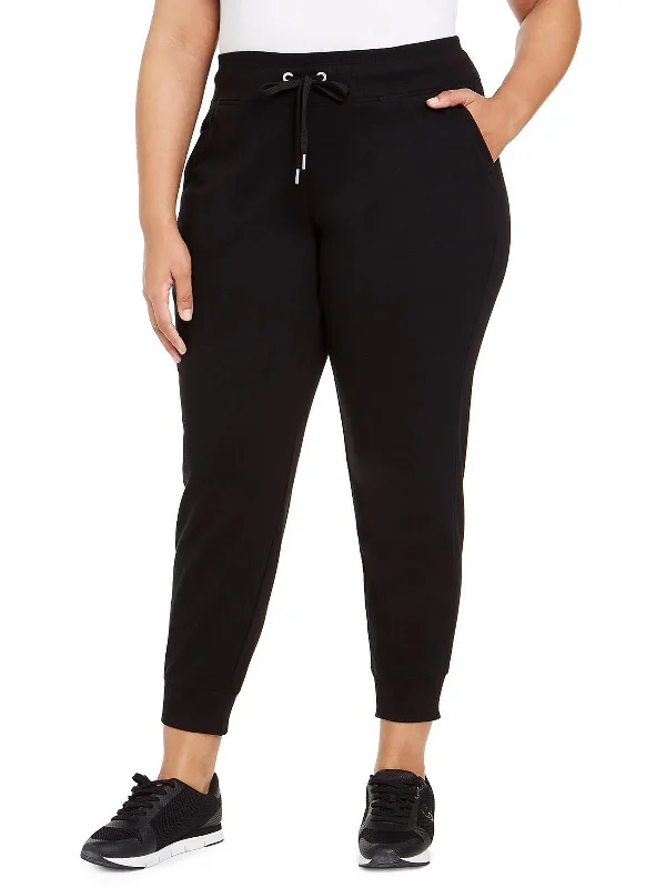 Plus   Womens Fleece Lined Activewear Jogger Pants