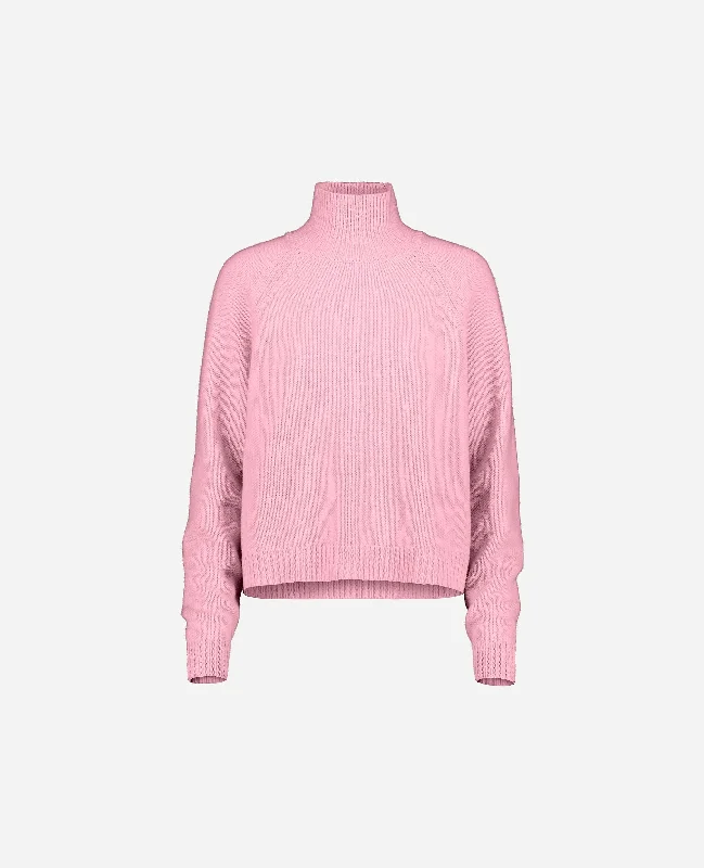 Stehkragen Pullover aus Cashmere-Mischung in Rose