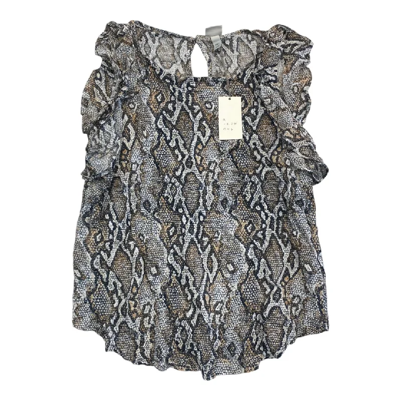 Top Sleeveless By A New Day In Snakeskin Print, Size: Xxl