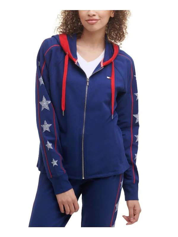 Star Womens Printed Zip Front Hoodie