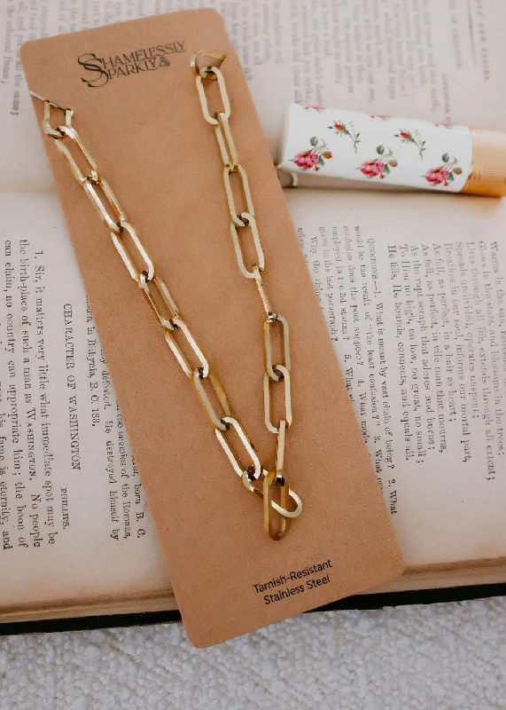 Roxy Paperclip Chain Necklace