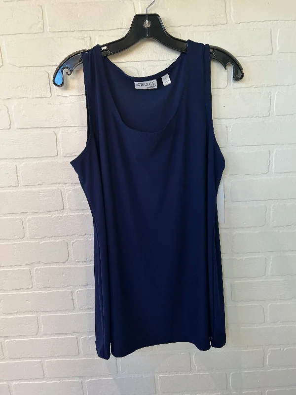 Top Sleeveless By ATTITUDES BY RENEE In Navy, Size: L