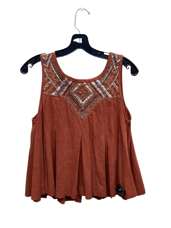 Top Sleeveless By Free People In Orange, Size: Xs