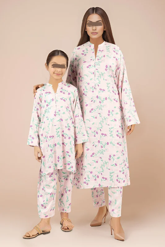 SAYA's Stitched Printed Viscose Twill For Mom And Daughter