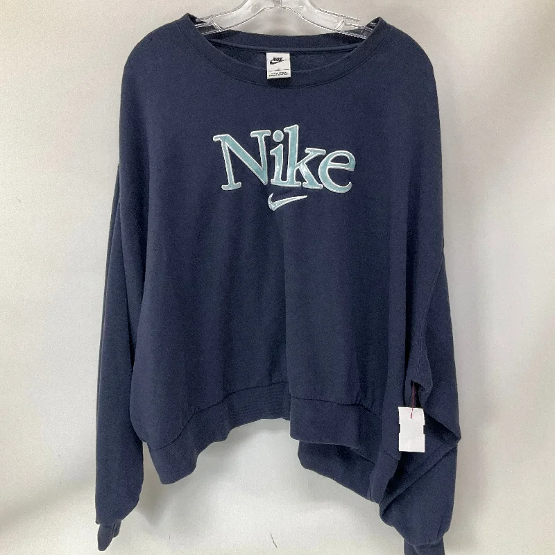 Athletic Sweatshirt Crewneck By Nike Apparel In Blue, Size: 3x