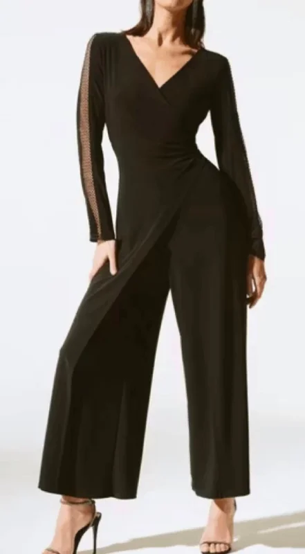 Jumpsuit Feminine Net Wrap In Black