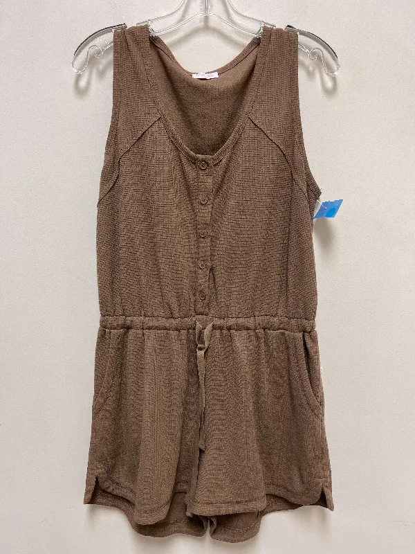 Romper By Pink Lily In Brown, Size: L