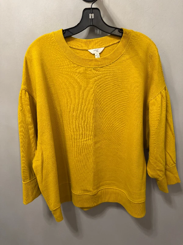 Sweatshirt Crewneck By Terra & Sky In Yellow, Size: 1x