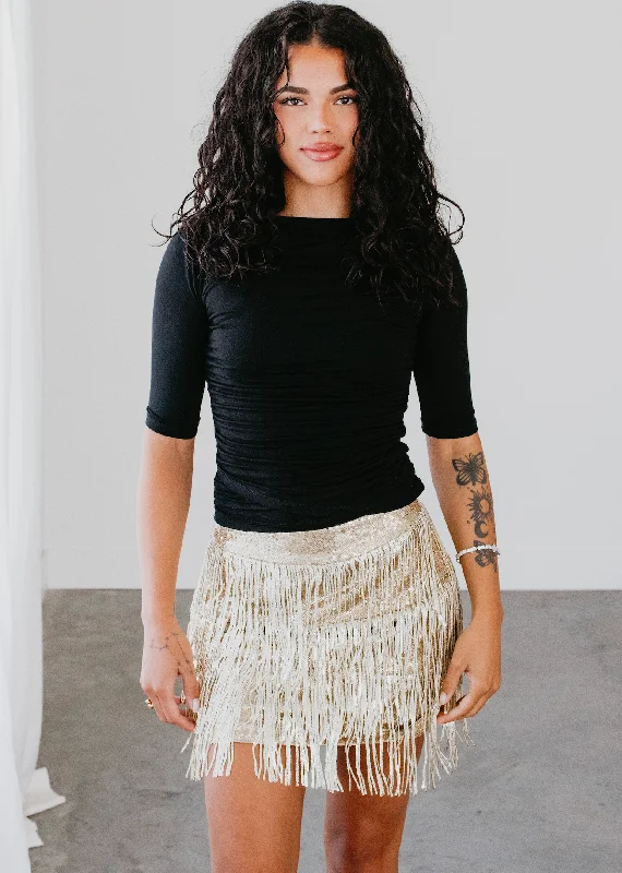 Vixen Sequin Fringe Skirt