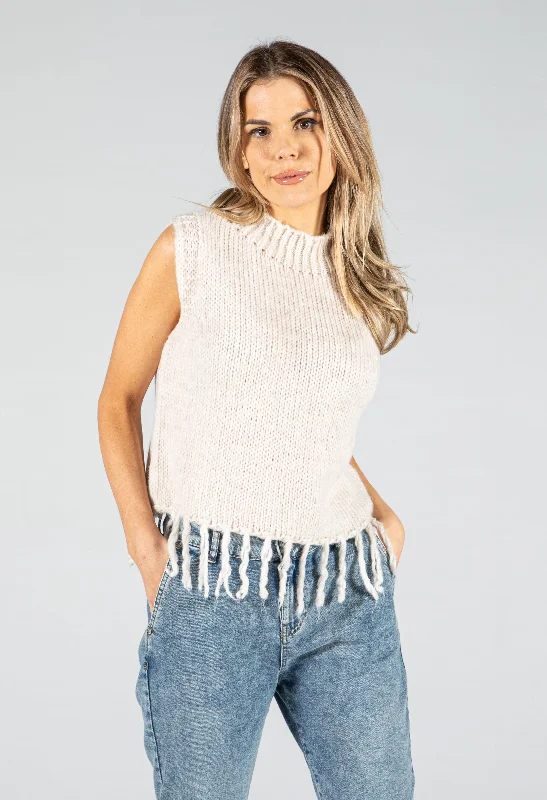 Tassel End Sleeveless Pullover