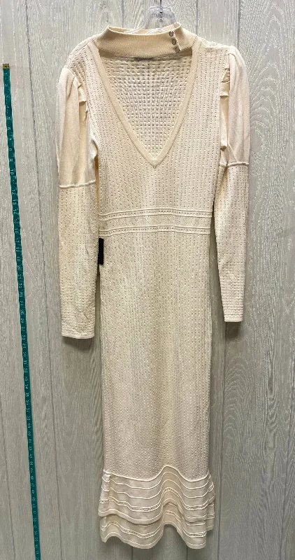 Dress Sweater By Bebe In Cream, Size: L