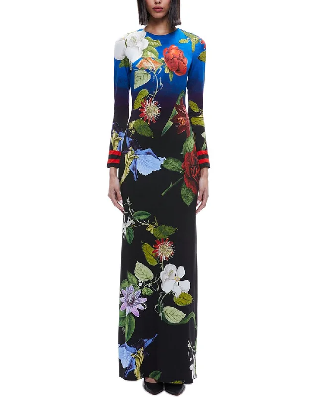 alice + olivia Delora Open Back Maxi Dress