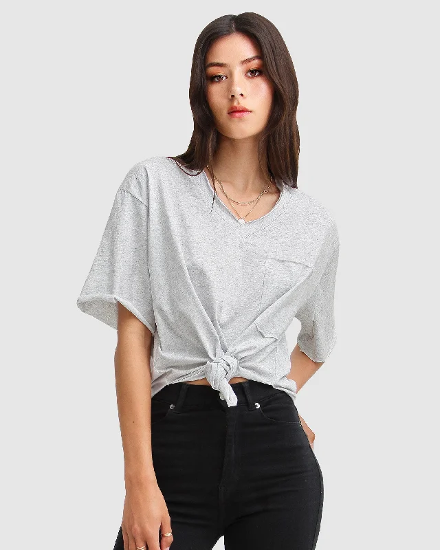 Brave Soul Oversized T-Shirt - Grey