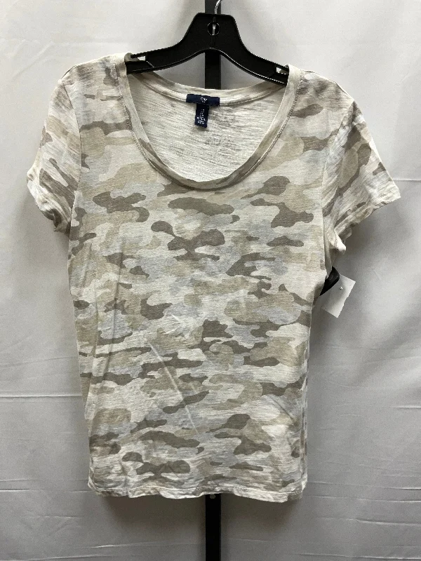 Camouflage Print Top Short Sleeve Basic Gap, Size M