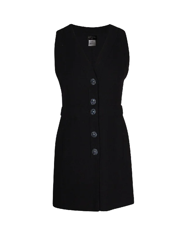 Chanel Boucle Sleeveless Mini Dress in Black Wool