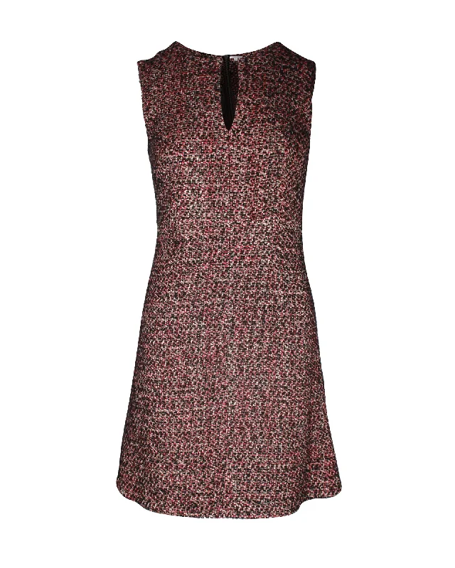 Diane von Furstenberg Tweed Mini Dress in Pink Acryic