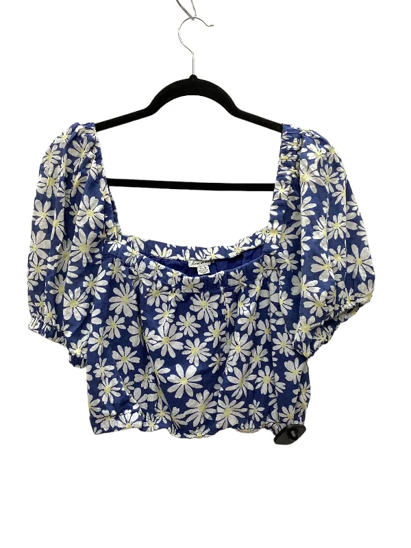 Floral Print Top Short Sleeve American Eagle, Size L