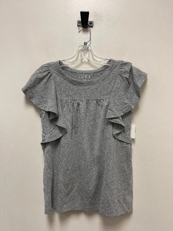 Grey Top Short Sleeve Loft, Size Xs