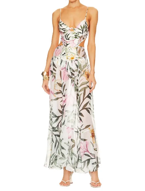 Jasmin Ruffle Maxi Dress In White