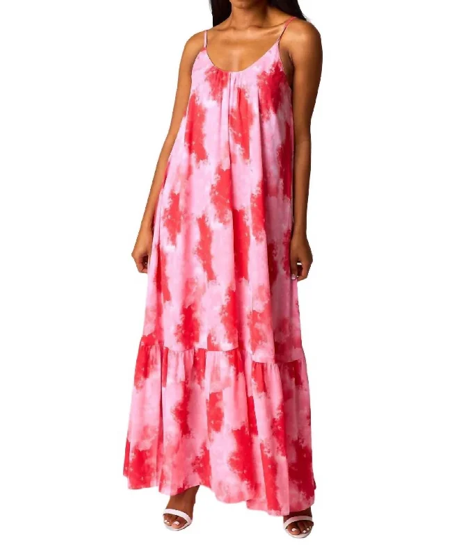 Katey Sunset Maxi Dress In Red