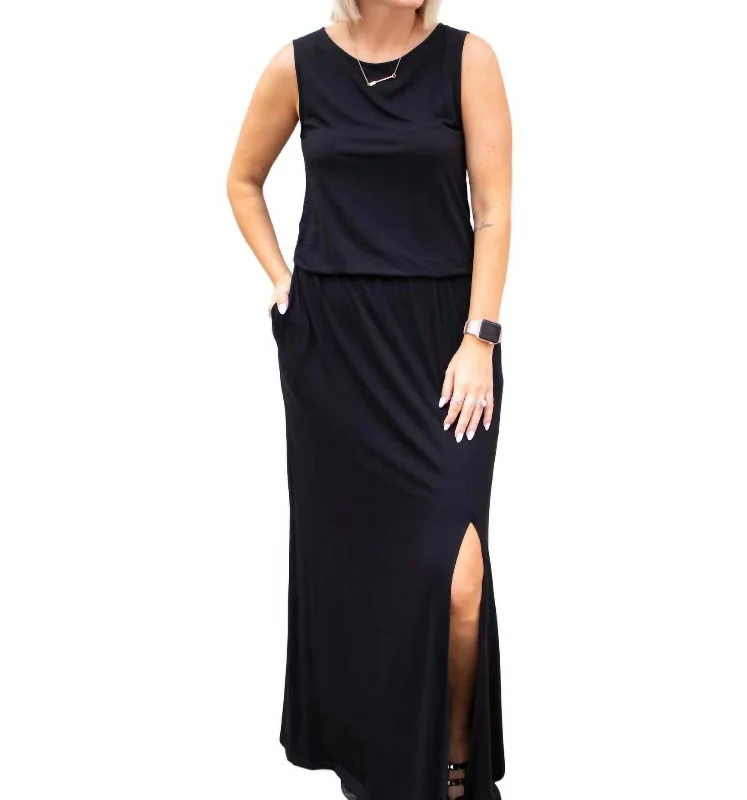 Loose Fit Maxi Dress In Black