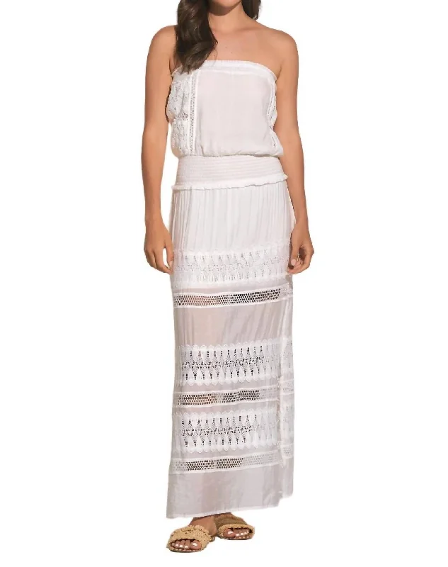 Maxi Strapless Dress In White