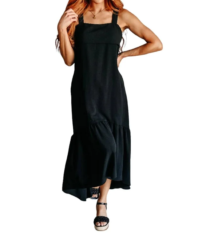 Nightlife Tie Back Maxi Dress In Black