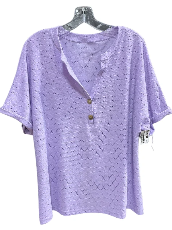 Purple Top Short Sleeve Basic Cmf, Size 2x