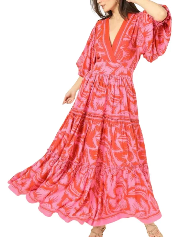 Sloan Maxi Dress In Cierra Grapefruit