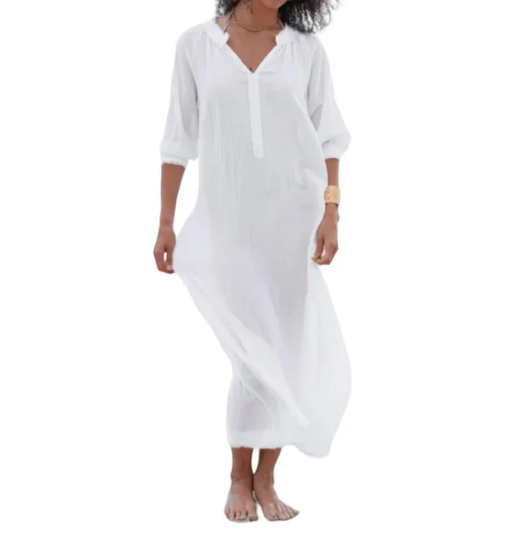 Suri Maxi Tunic Dress In White