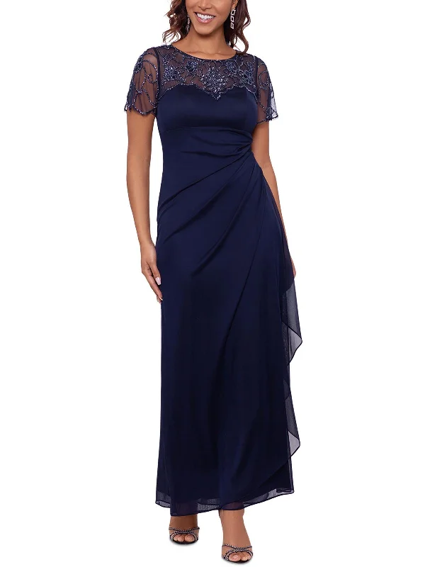 Womens Embellished Maxi Evening Dress