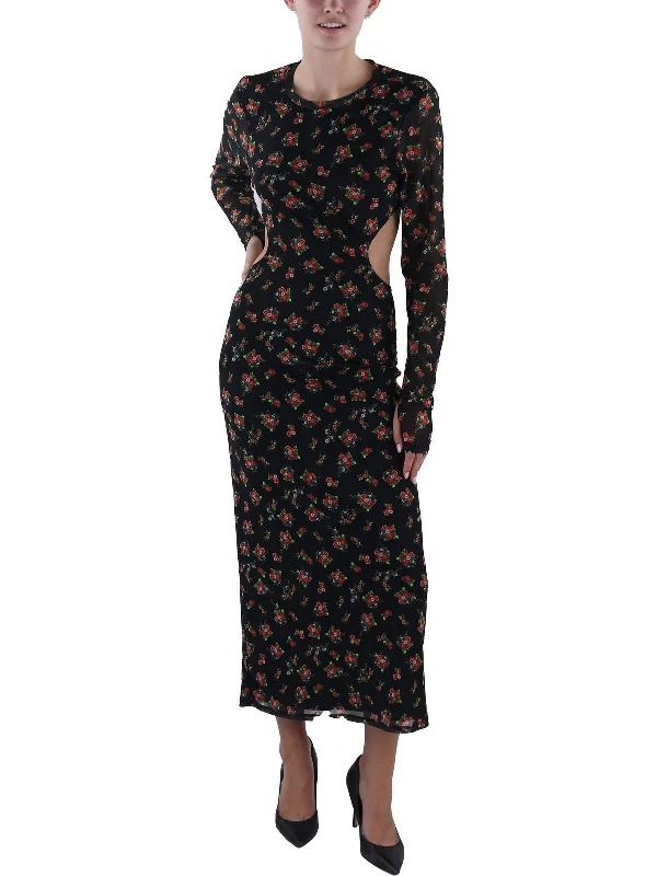 Womens Full Length Cut-Out Maxi Dress