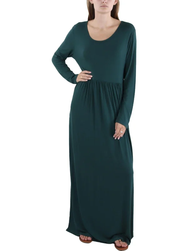 Womens Full Length Long Sleeve Maxi Dress