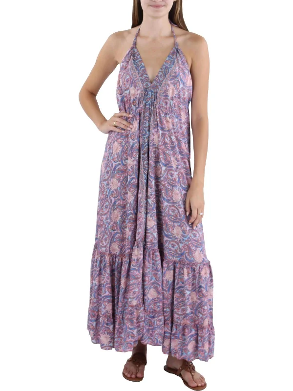 Womens Full Length Paisley Maxi Dress