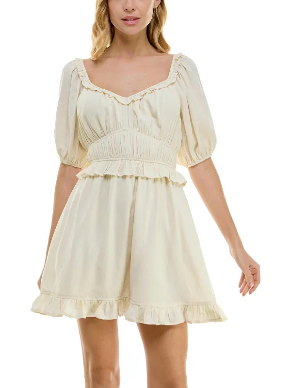 Womens Ruffled Mini Mini Dress