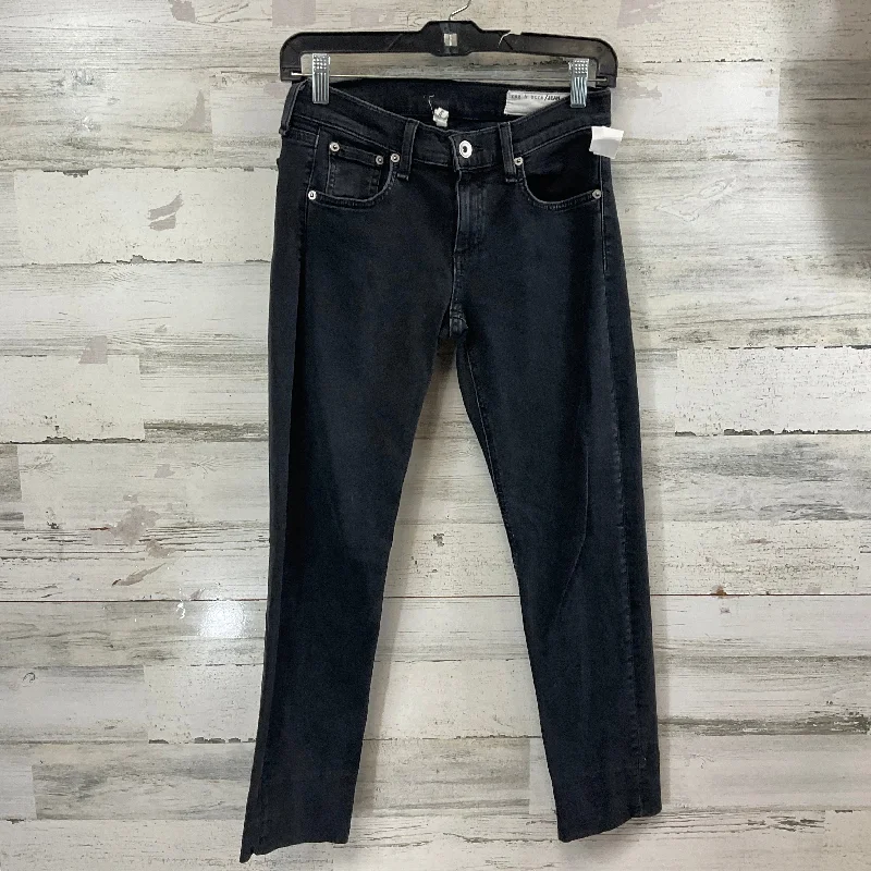 Jeans Cropped By Rag & Bones Jeans In Black Denim, Size: 0