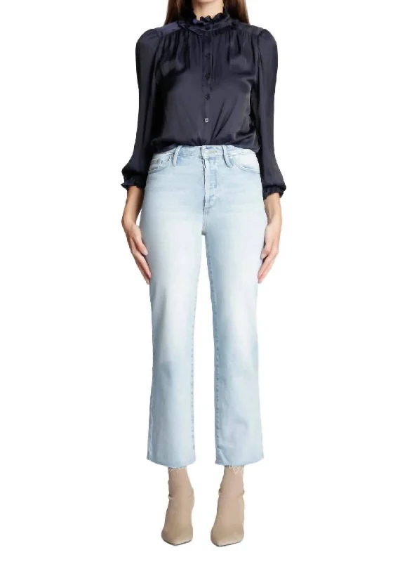 Marisa Relaxed Straight Fray Jeans In Game Of Love