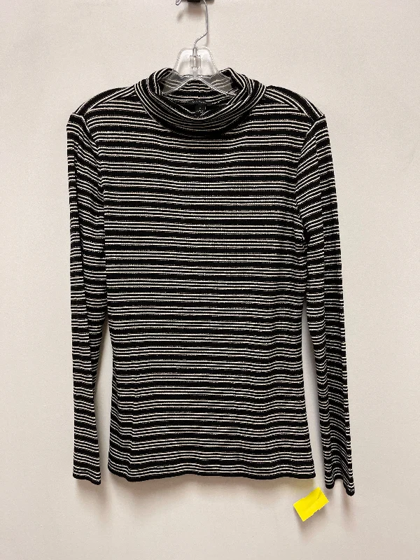 Top Long Sleeve By Ann Taylor In Striped Pattern, Size: M