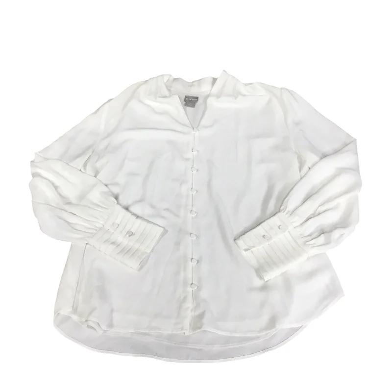 Top Long Sleeve By Chicos In White, Size: 2