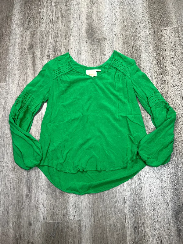 Top Long Sleeve By Maeve In Green, Size: S