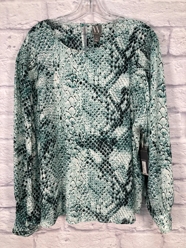 Top Long Sleeve By Worthington In Green, Size: 2x