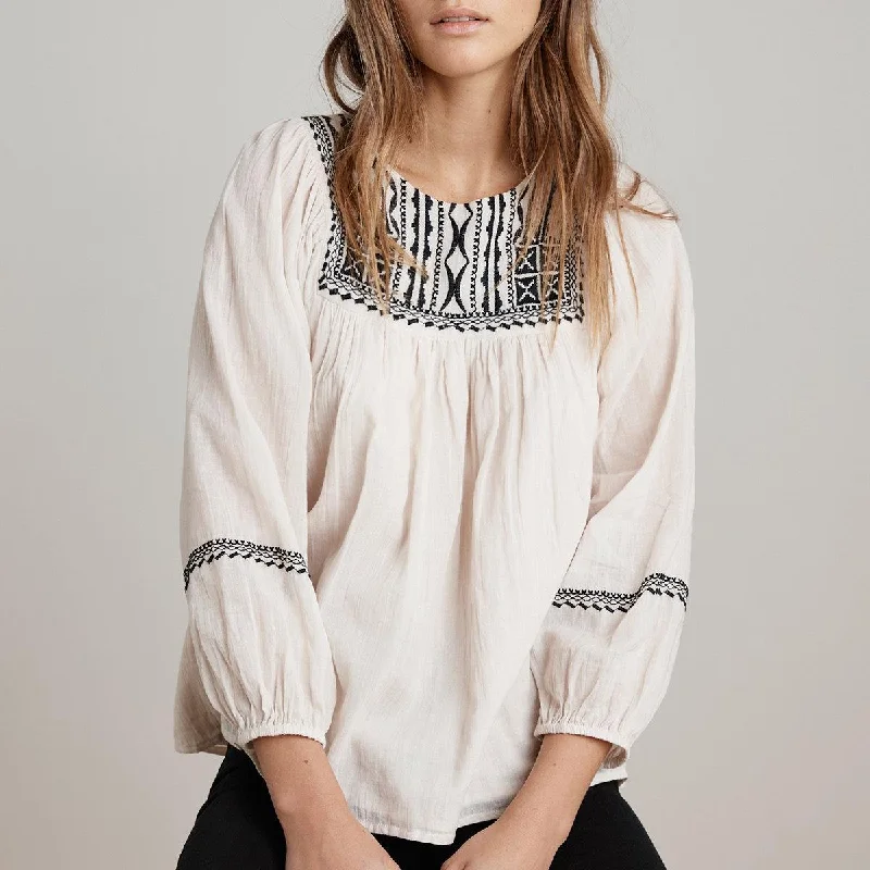 Vanna Embroidered Top (Bisque)