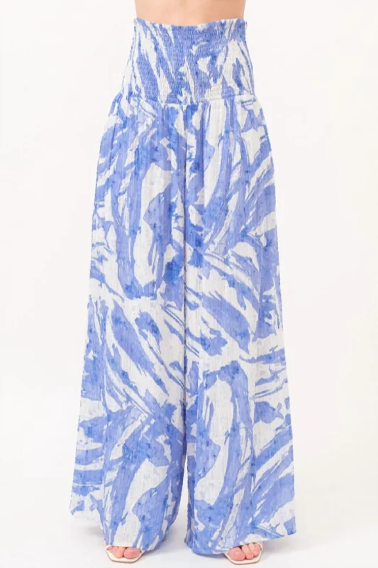 Abstract Wide Leg In Blue